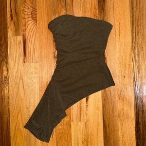 Asymmetrical Olive Green Tube Top